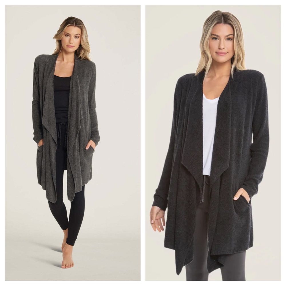 Barefoot Dreams CozyChic Lite Carbon Island Wrap Cardigan